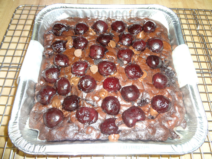 Super Fudgy and Deliciously Rich Homemade Roasted Cherry Chocolate Brownies (9