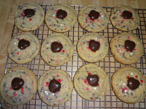 Homemade Heart Sprinkles Chocolate Chip Cookies (18 Cookies)