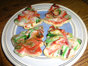 Festive Homemade Two Color Marbled Sugar Cookies With Choices (30 Cookies)