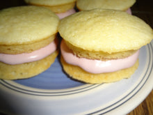 Soft and Moist Homemade Vanilla Whoopie Pies With Raspberry Cream Filling (1 Dozen)