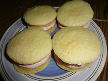 Soft and Moist Homemade Vanilla Whoopie Pies With Raspberry Cream Filling (1 Dozen)